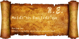Meláth Emiliána névjegykártya